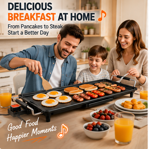 35.5" Extra Large Electric Griddle | 2000W Nonstick Tabletop Grill