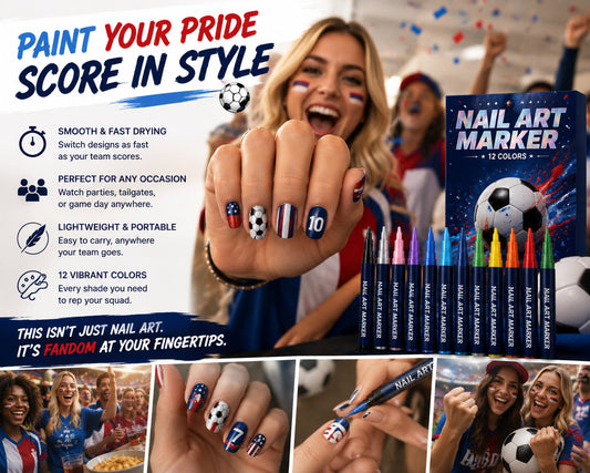 ⚽ Game Day Soccer Nail Art Pens | Paint Team Colors In Seconds