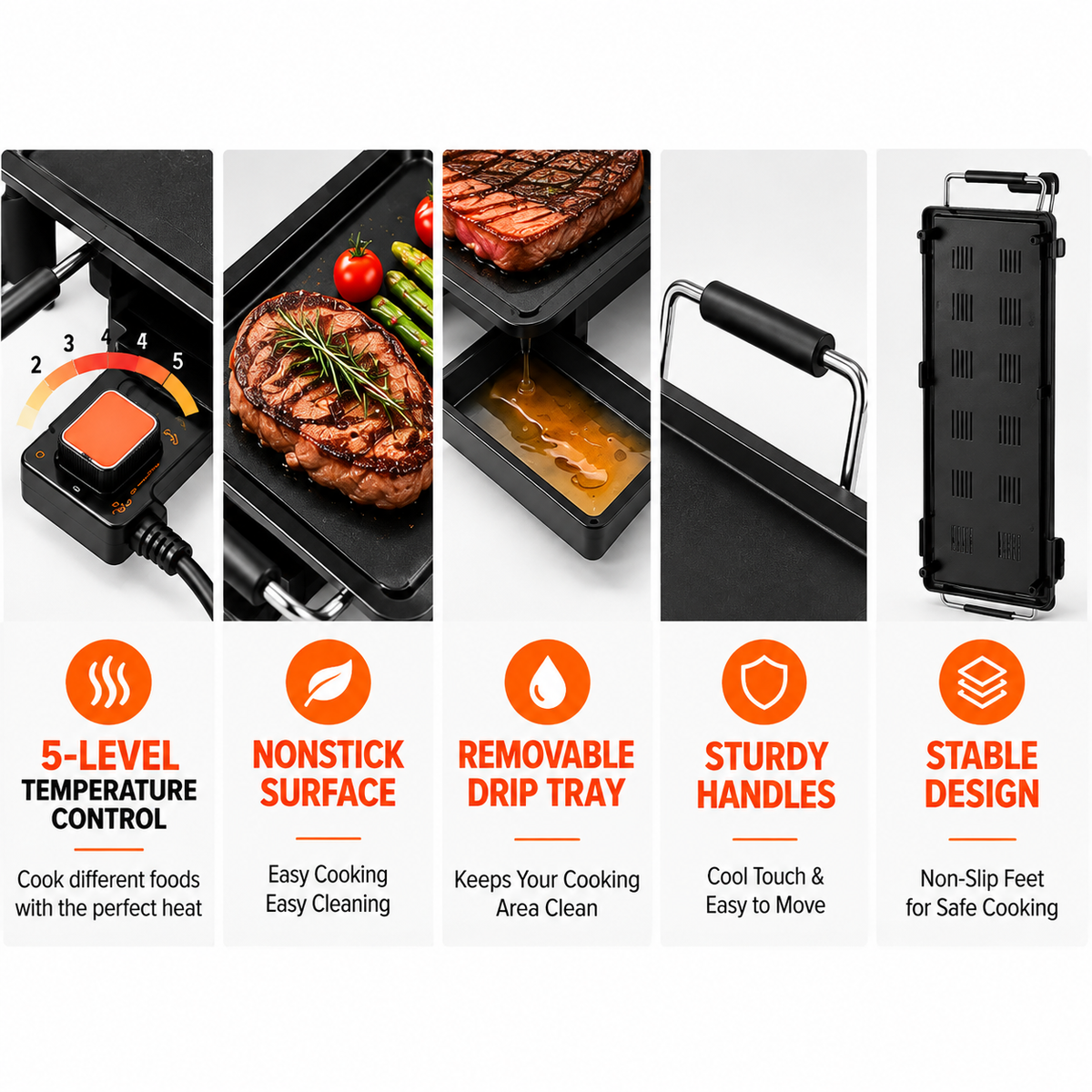 35.5" Extra Large Electric Griddle | 2000W Nonstick Tabletop Grill