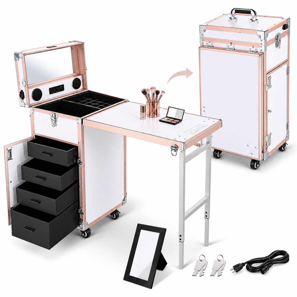 Rolling Manicure Table Makeup Station!