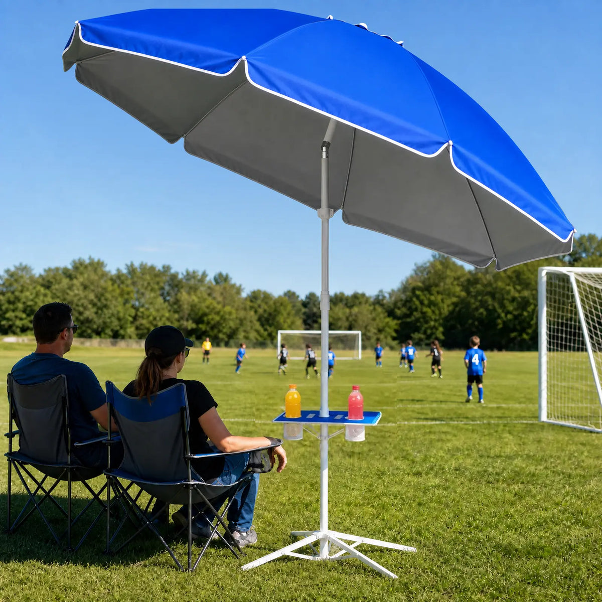 Portable Umbrella with Base Stand, Royal Blue