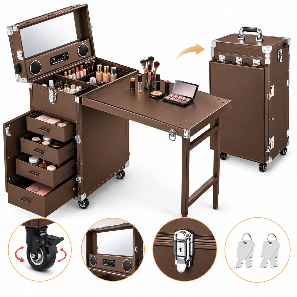 Rolling Manicure Table Makeup Station!