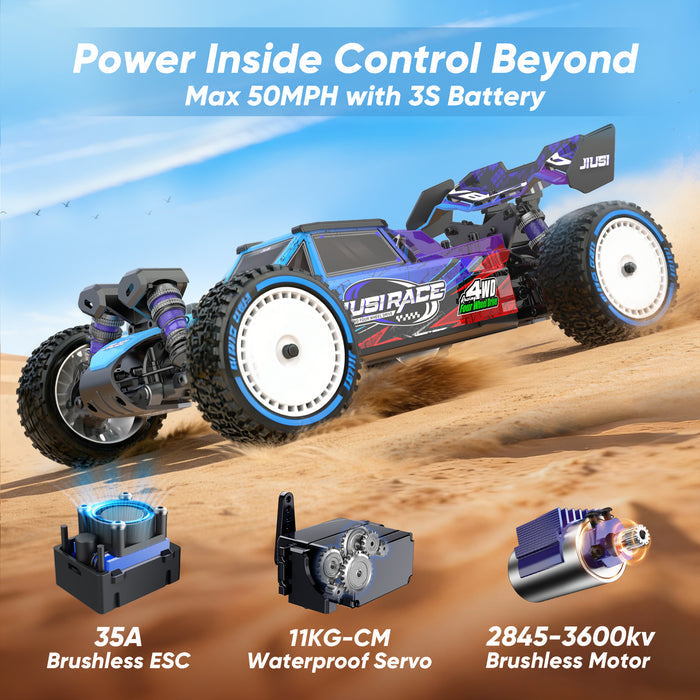 1/14 4WD High-Speed Brushless RC Buggy (50 MPH)