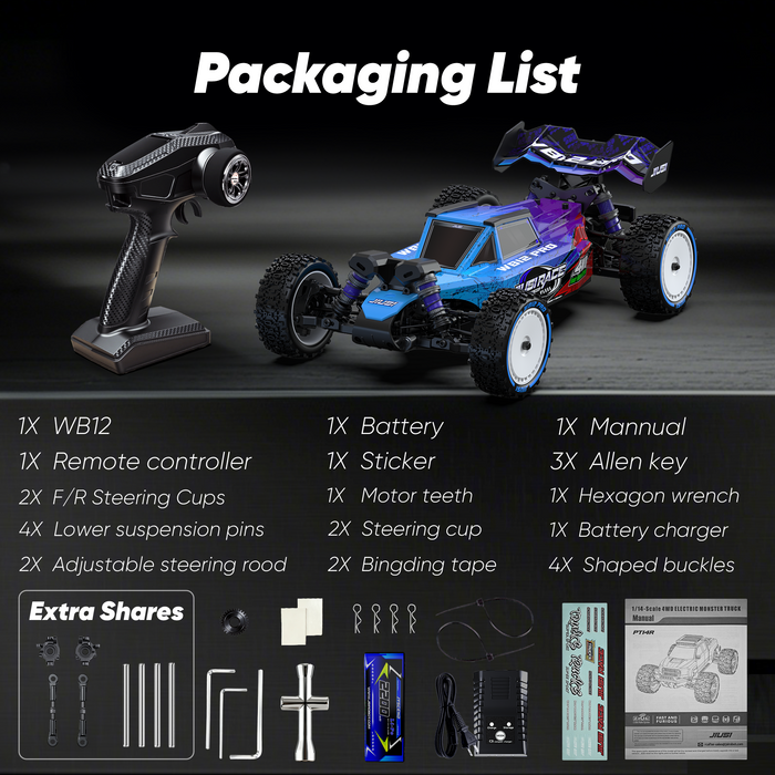 1/14 4WD High-Speed Brushless RC Buggy (50 MPH)
