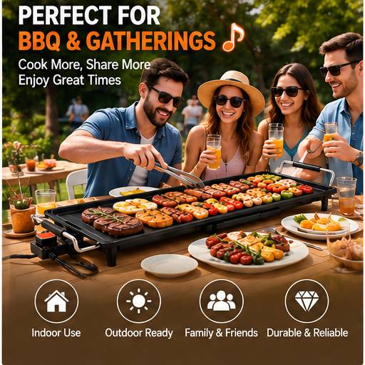 35.5" Extra Large Electric Griddle | 2000W Nonstick Tabletop Grill