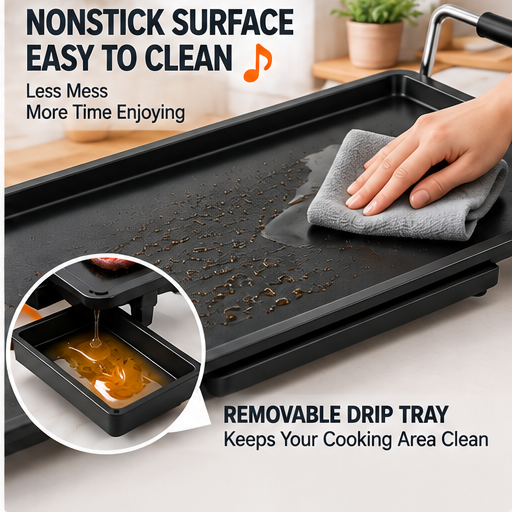 35.5" Extra Large Electric Griddle | 2000W Nonstick Tabletop Grill